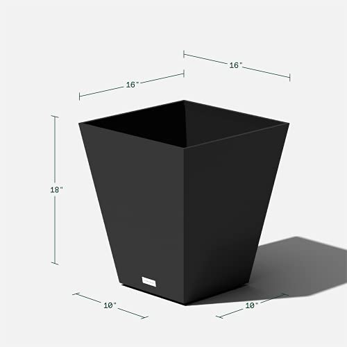 Wide Square Outdoor Planter - Nobleton 2 Pack, 18" H x 16" W x 16" L