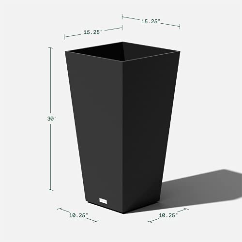 Taper Tall Outdoor Planter - V-Resin 2-Pack, 30" H x 15.25" W x 15.25" L