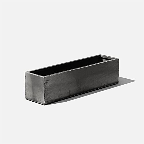 Corten Steel Rectangular Window Box Planter - Metallic Series 9" H x 9" W x 36" L