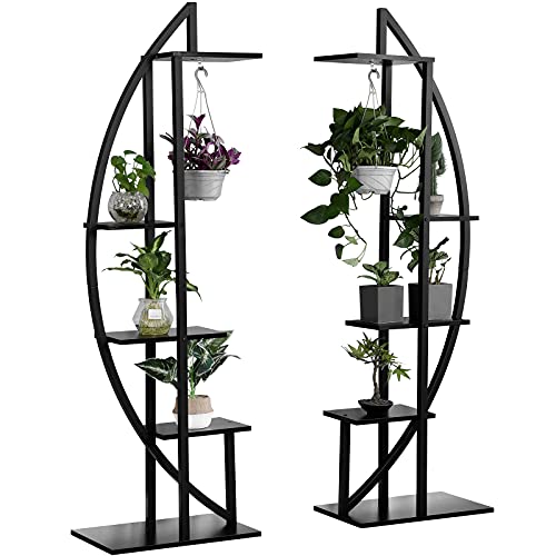 5 Tier Metal Plant Stand Rack -Set of 2 Indoor/Outdoor Plant Shelf