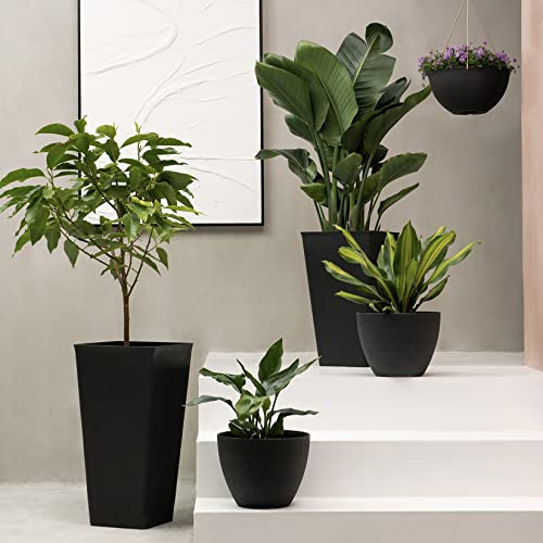 Large Hanging Planters for Outdoor/Indoor Plants - 2 Pack, 13.2" W