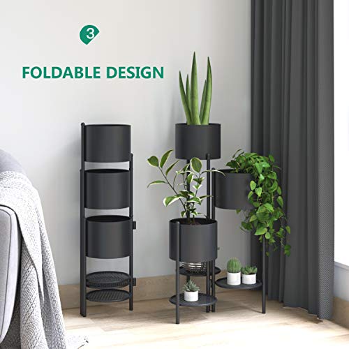 6 Tier Metal Plant Stand - Indoor/Outdoor Foldable Plant Display Rack