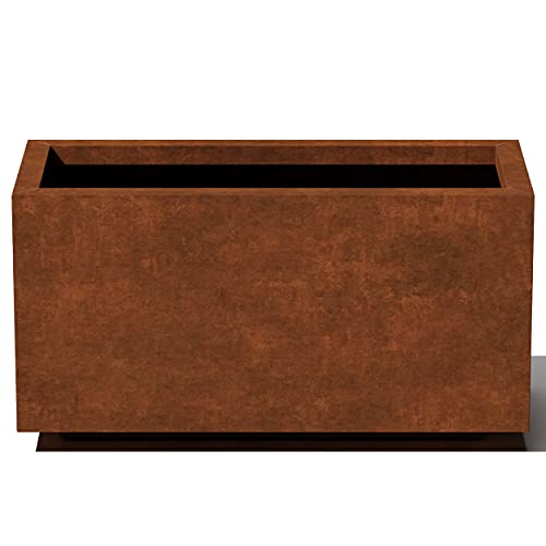 Corten Steel Long Box Planter - Metallic Series 13" H x 11" W x 25" L