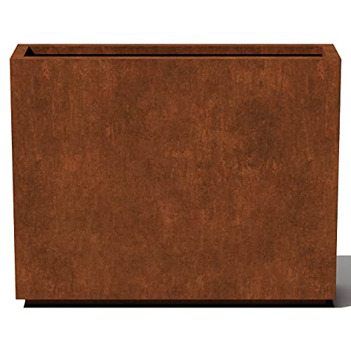 Corten Steel Span Planter - Metallic Series 30" H x 10" W x 38" L