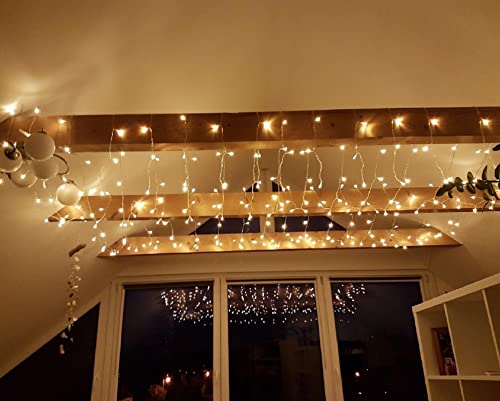 Curtain Fairy Lights Indoor/Outdoor - 306 LEDs, 10x10ft, 18 Strings - Perfect for Patios, Weddings, Bedrooms & More