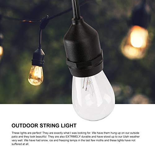 96FT (2x48FT) Commercial Grade Outdoor String Lights with 32 Edison Bulbs and 30 Sockets for Garden - UL Listed