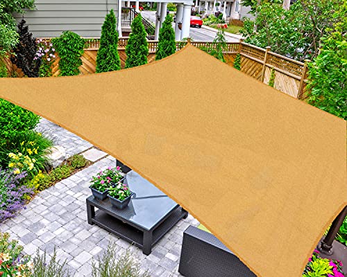 Asteroutdoor Sun Shade Sail Rectangle 16' x 20' - UV Block Canopy for Patio and Backyard