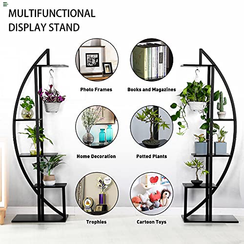 5 Tier Metal Plant Stand Rack -Set of 2 Indoor/Outdoor Plant Shelf