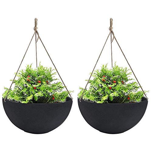 Large Hanging Planters for Outdoor/Indoor Plants - 2 Pack, 13.2" W