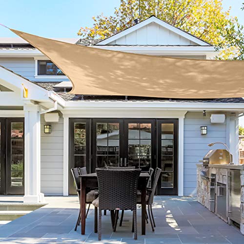 Asteroutdoor Sun Shade Sail Rectangle 16' x 20' - UV Block Canopy for Patio and Backyard