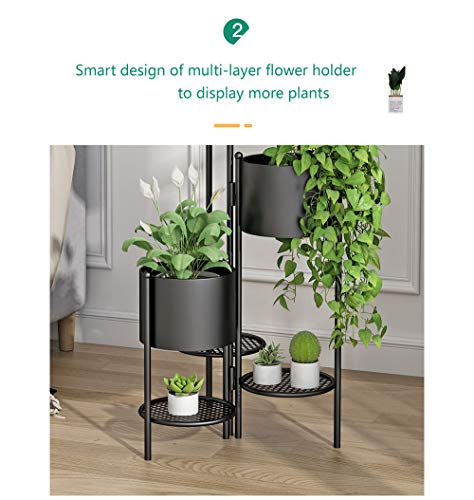 2 Layers Flower Stand Metal Plant Pot Stand Flower Display Shelf