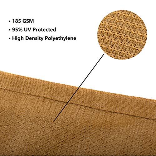 Asteroutdoor Sun Shade Sail Rectangle 16' x 20' - UV Block Canopy for Patio and Backyard