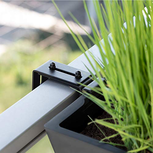 Rectangular Window Box Railing Planter - Brooklyn 2 Pack, 9" H x 10" W x 36" L