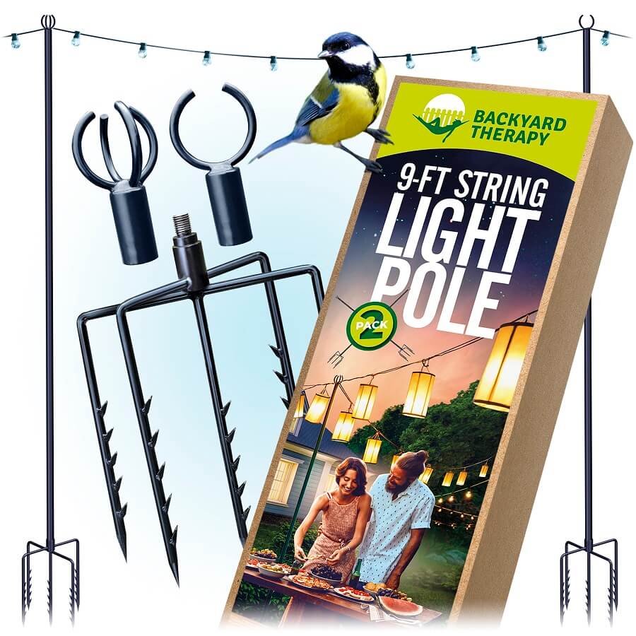 String light poles 2 pack